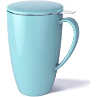 Sweese 201 - Taza de té con tapa y colador (porcelana- 400 ml)- para té en bolsa o suelto
